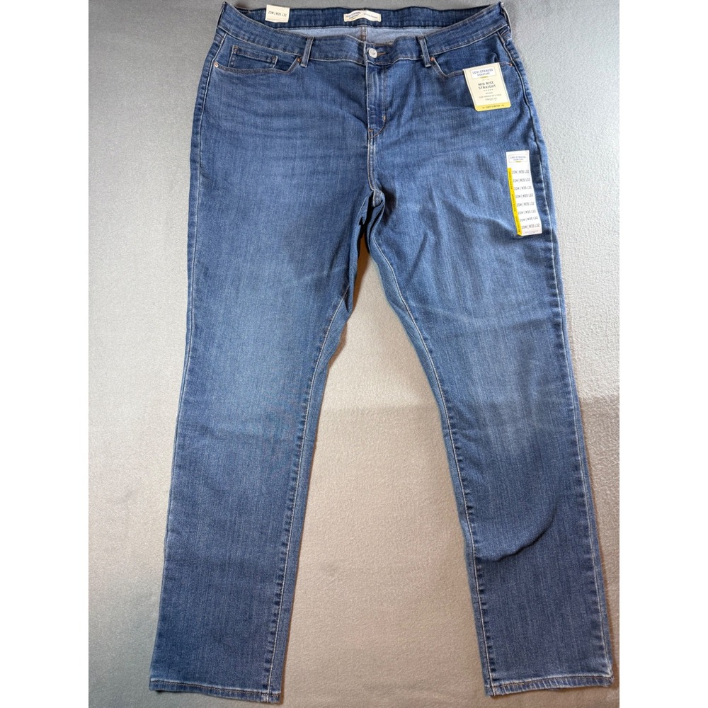Levi Strauss Gold Men Mid Rise Straight Jeans 20M W35 L32 Blue Denim